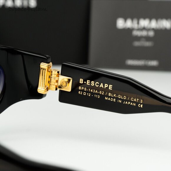 Balmain Women Sunglasses Black Grey Grad Wraparound B-ESCAPE BPS-143A-62 NEW - Picture 6 of 13